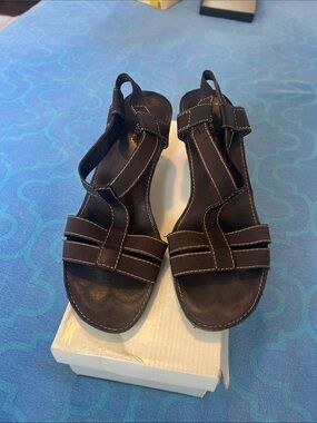 Aerosoles Brown Casual Leather  heel Sandals